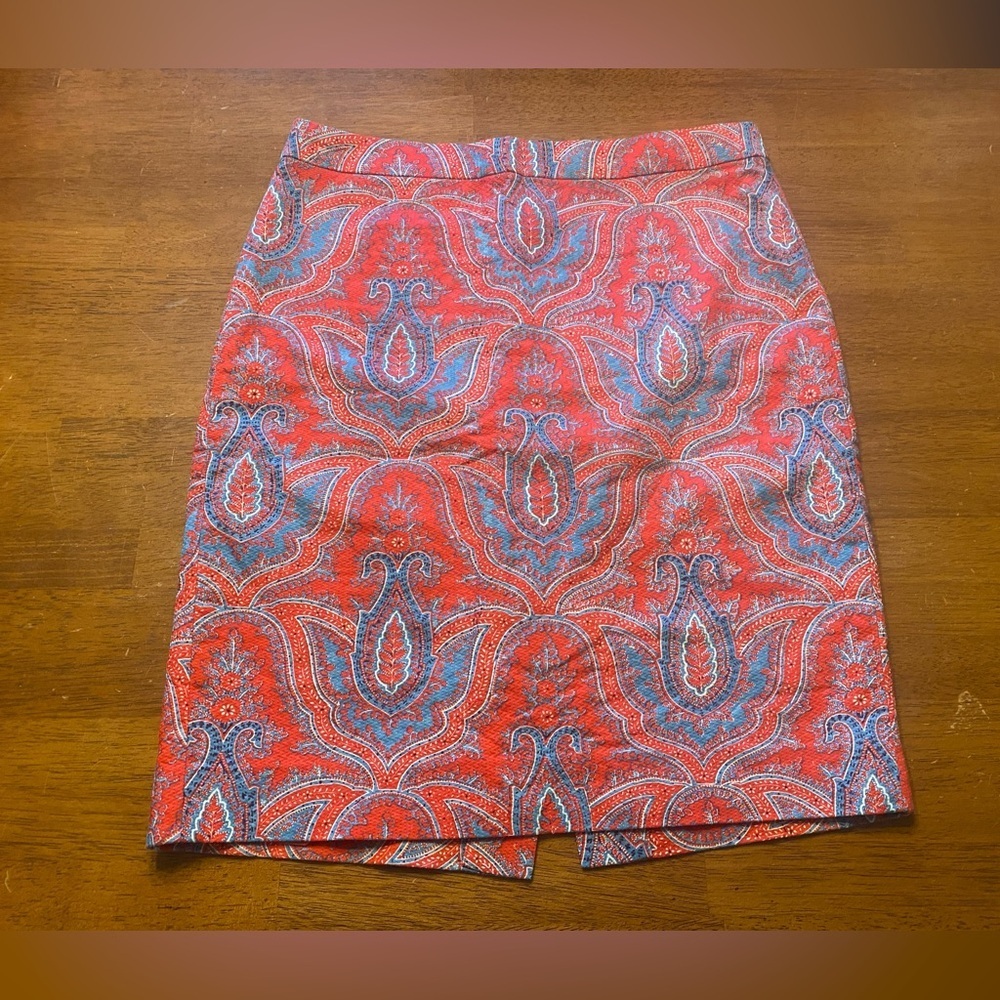 J. Crew Paisley Pencil Skirt